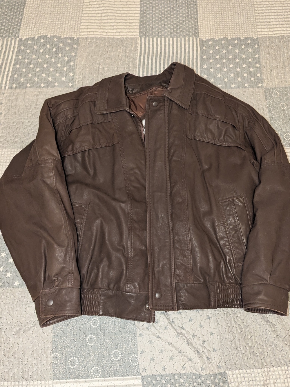 Vintage Boulevard Club Leather Bomber Jacket 46 XL Thinsulate Brown